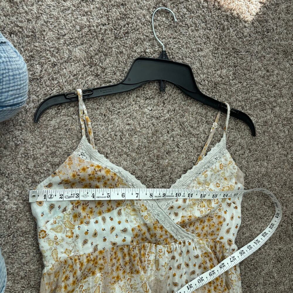 American Eagle Patchwork Babydoll Handkerchief Tank Top Boho Bandana Camisole SP - Picture 8 of 8